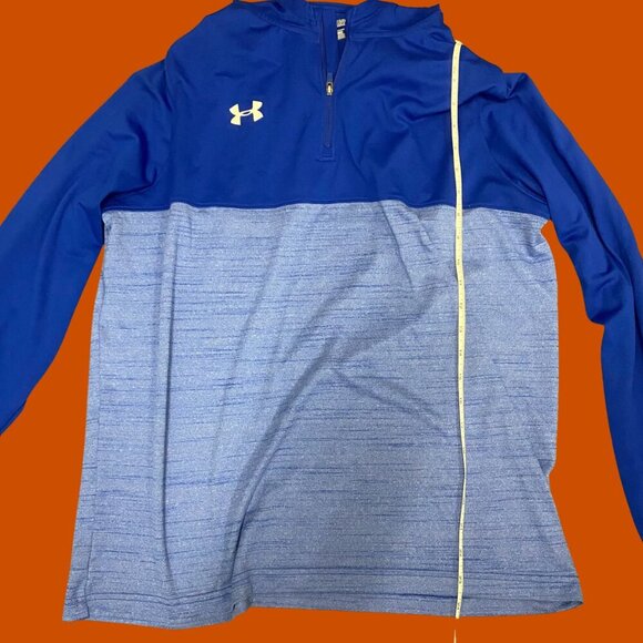 Under Armour HeatGear Blue Two-Tone Quarter-Zip Hoodie (Men’s Large) - Picture 5 of 8
